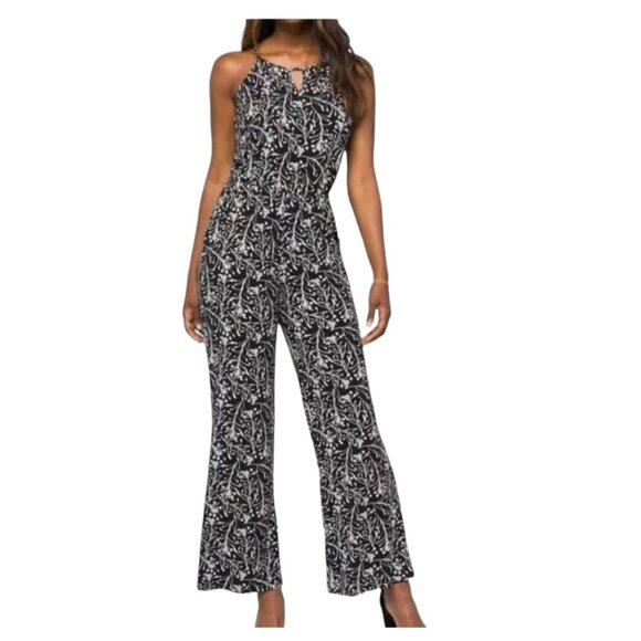 41 Hawthorn Floral Print Jersey Jumpsuit Black White Size Medium Petite NWT - Picture 1 of 13
